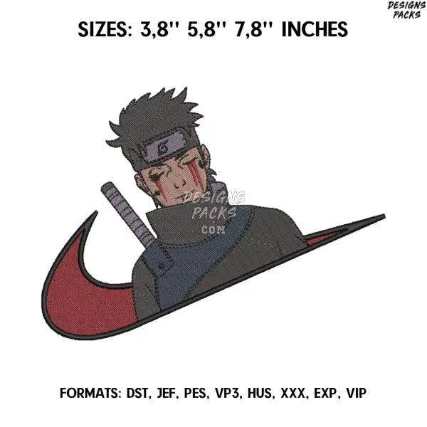 Uchiha Shisui Embroidery Design File, Naruto Anime Embroidery Design, Anime Pes Design Brother, Machine embroidery file