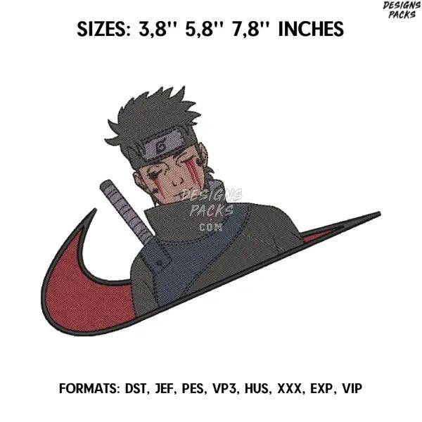 Uchiha Shisui Embroidery Design File, Naruto Anime Embroidery Design, Anime Pes Design Brother, Machine embroidery file
