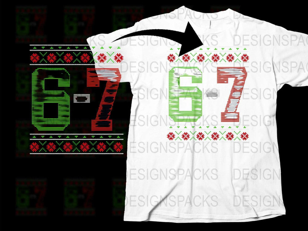 Christmas Racing Jersey T-Shirt, Festive Number 67 Design, Holiday Sports Apparel, Ugly Sweater Style Tee
