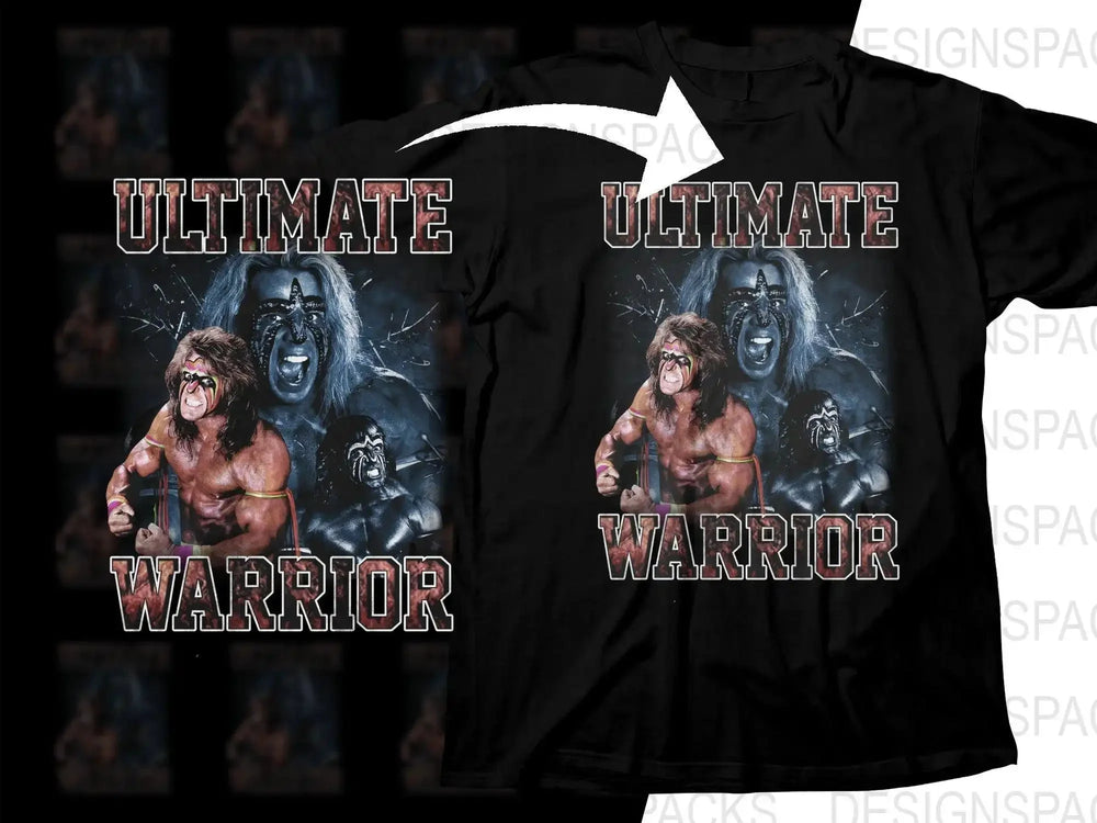 Ultimate Warrior Wrestling Graphic Design Cool Retro Png Digital Download