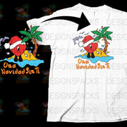 Festive Christmas T-Shirt, Tropical Santa Design, 'Una Navidad Sin Ti' Text, Holiday Apparel Gift