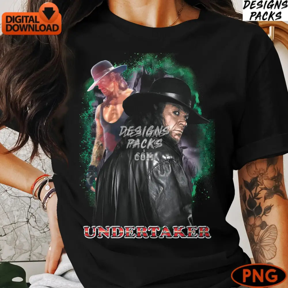 Undertaker Digital Art Png Wrestling Star Icon Instant Download