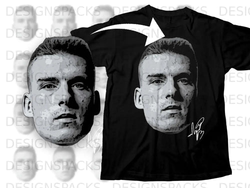 Monochrome Graphic Face Design T-Shirt