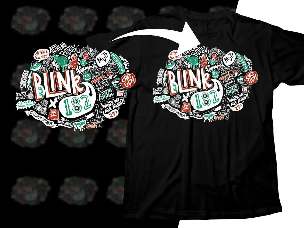 Unique Blink 182 Rock Design Doodle Art Png Halftone Digital Download
