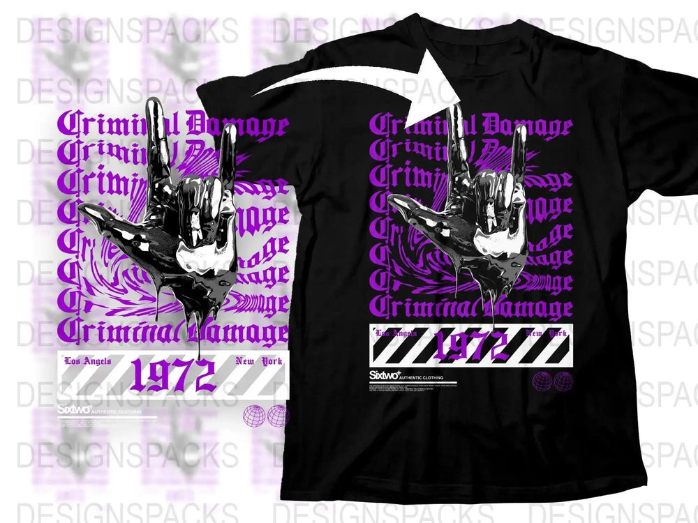 Unique Criminal Damage 1972 Graphic Png Digital Download