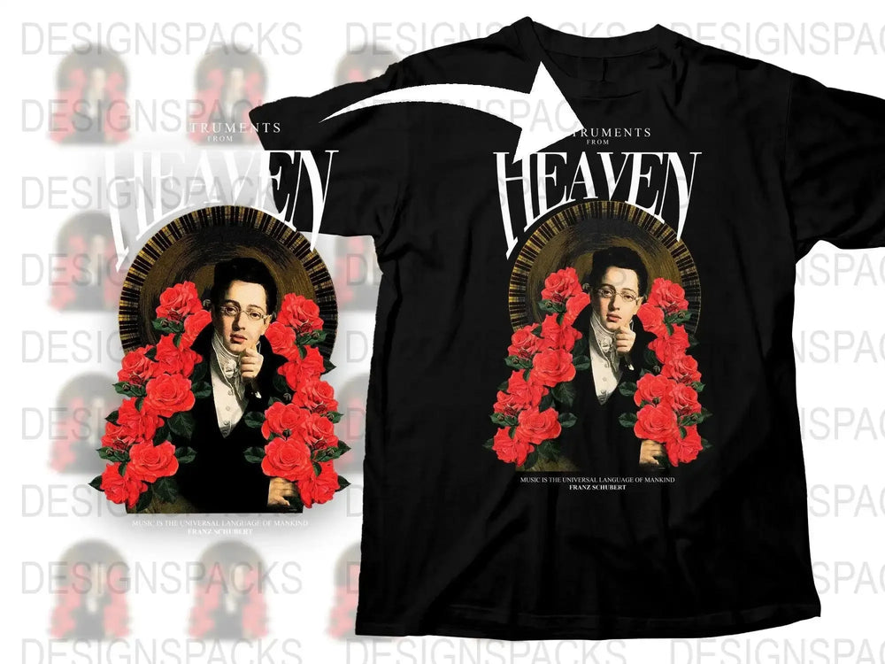 Unique Design with Roses and Person Graphic Png Digital Download
