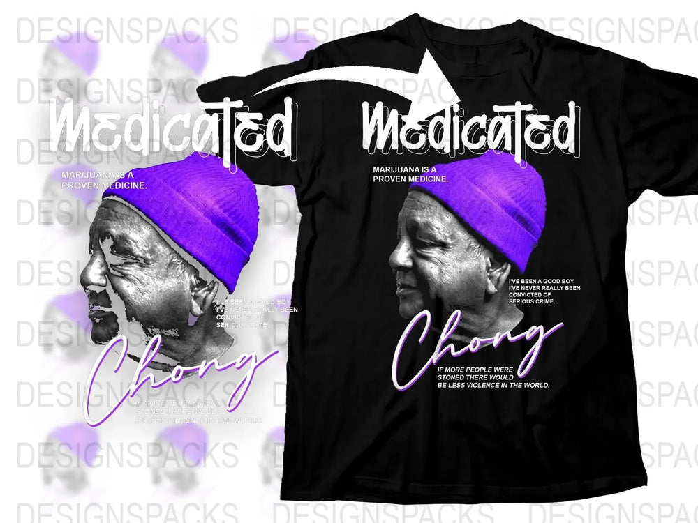 Unique Designer Medicated Chong Graphic Png Digital Download
