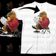 Unique Graphic Bear Reading Newspaper Png Digital Download
