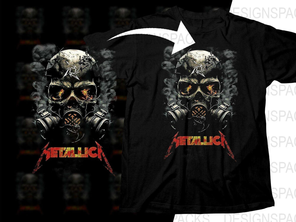 Unique Graphic Design Gas Mask Metallica Png Rock Band Halftone Digital Download