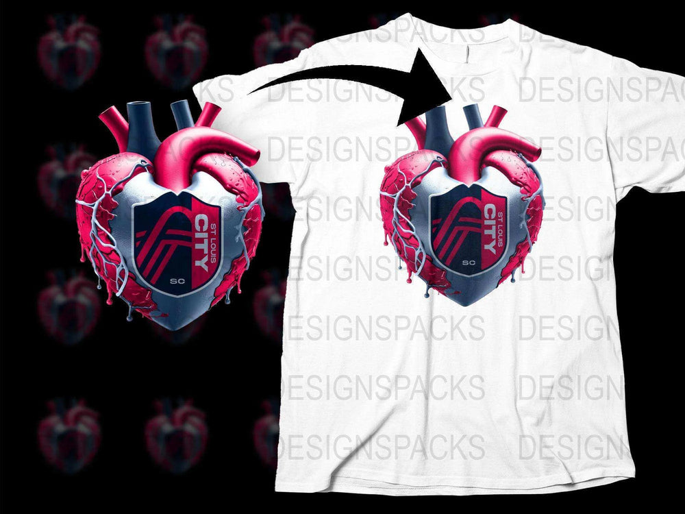 Unique Heart Design St Louis City SC Logo Png Digital Download