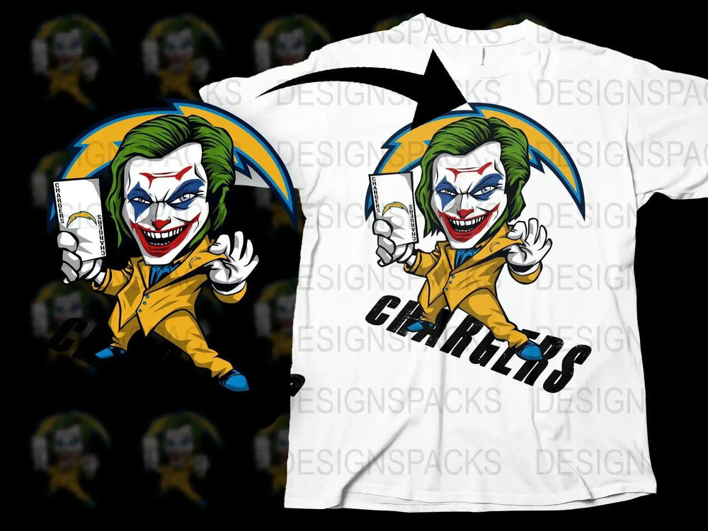 Unique Joker Chargers NFL Football Fan Art Png Digital Download