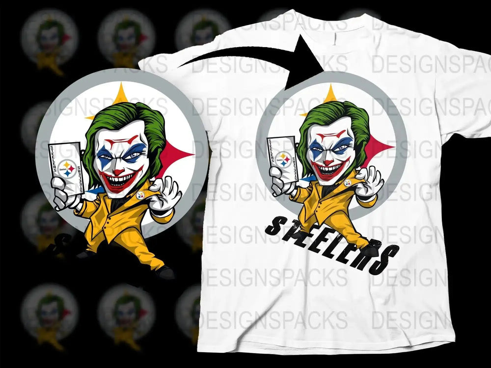 Unique Joker Steelers Themed Graphic Png Digital Download