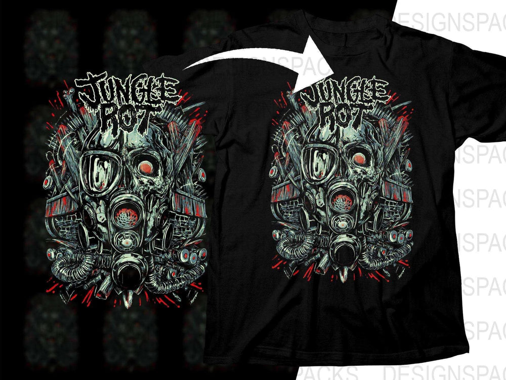 Unique Jungle Rot Rock Band Graphic Art Png Halftone Digital Download