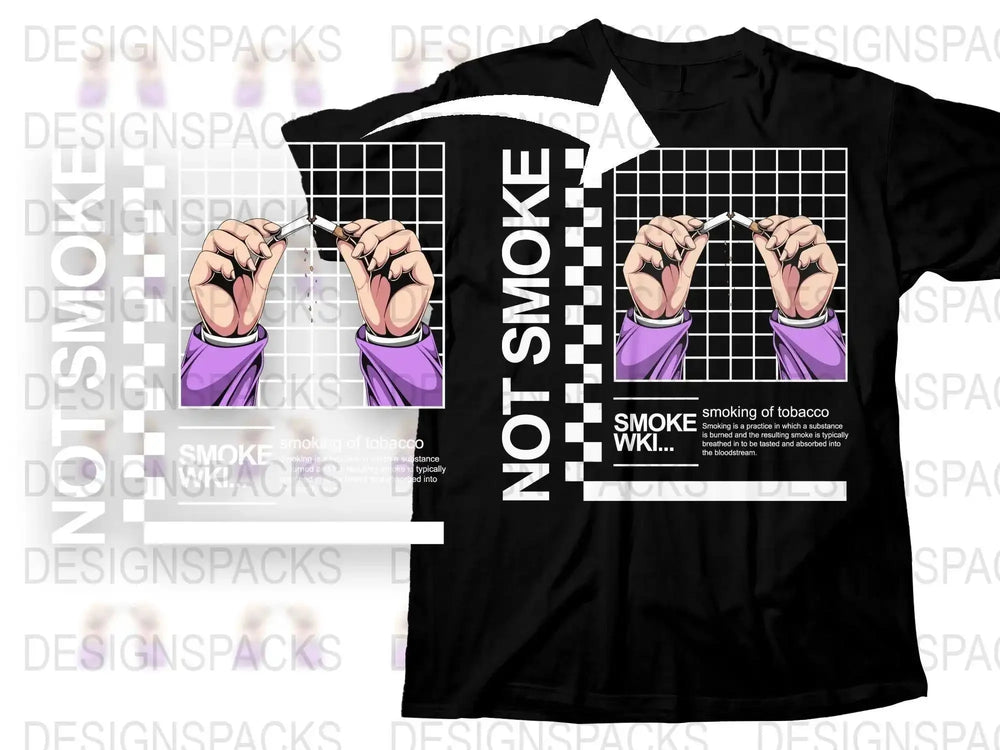 Unique Not Smoke Retro Design Graphic Png Digital Download