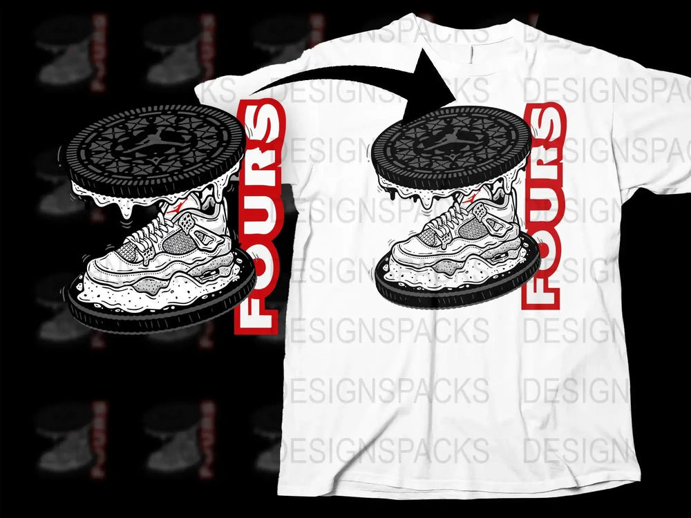 Unique Oreo Inspired Sneaker Streetwear Png Digital Download