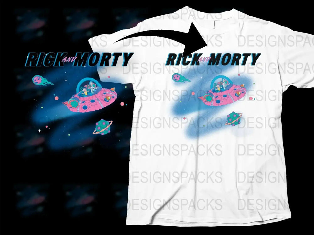 Unique Rick and Morty Spaceship Adventure Png Digital Download