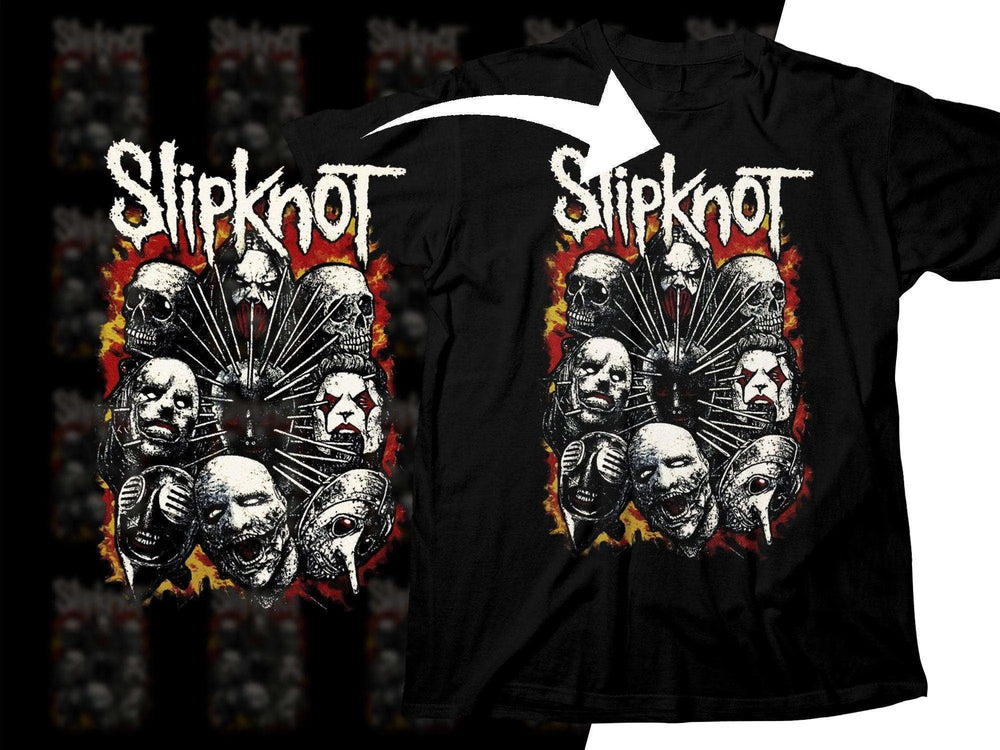 Unique Slipknot Masked Faces Rock Png Halftone Digital Download