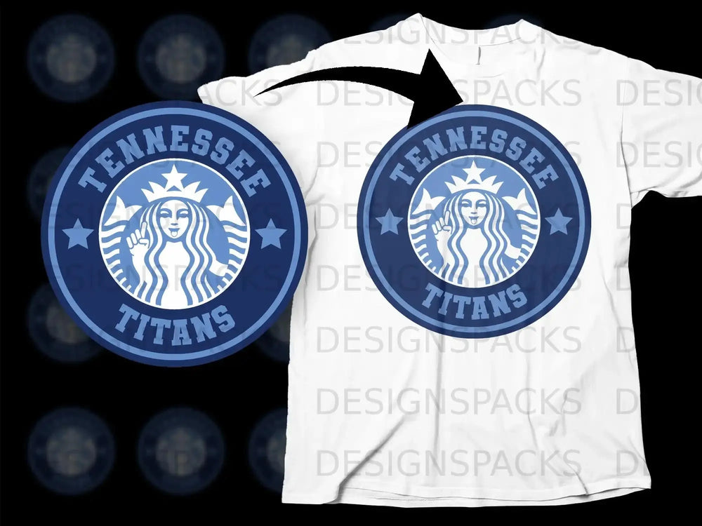 Tennessee Titans Starbucks Parody Graphic T-Shirt