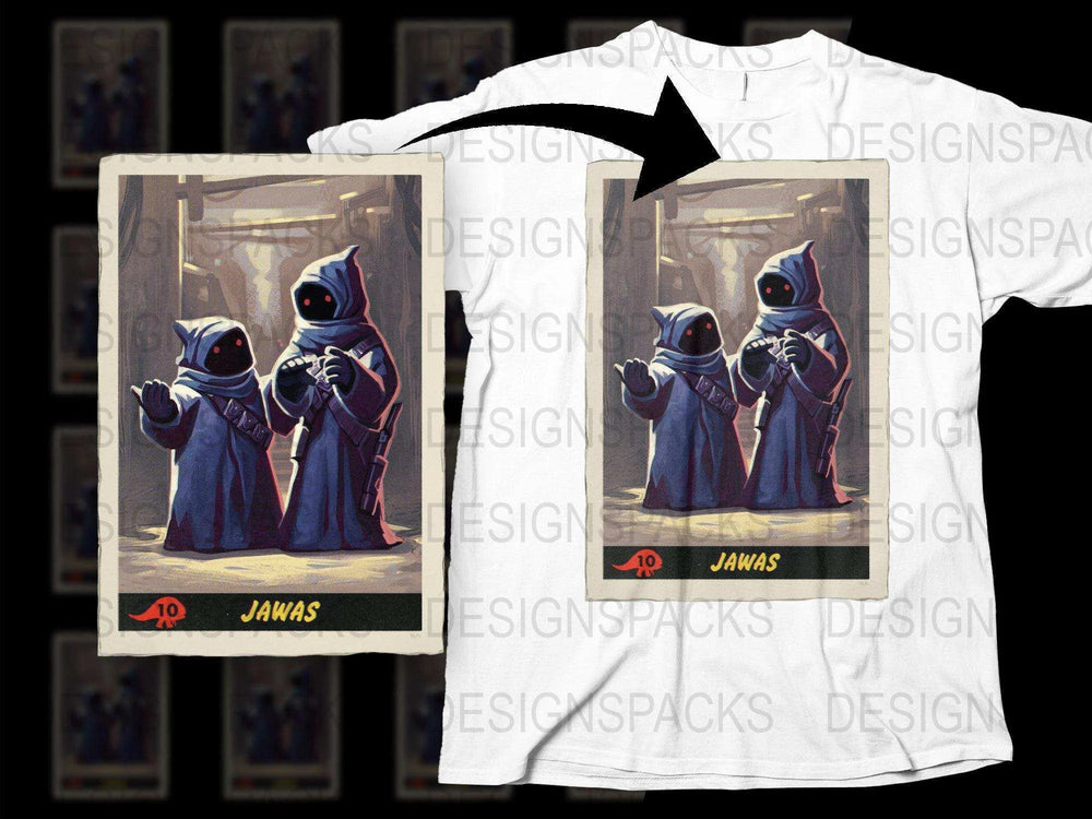 Unique Vintage Style Jawas Graphic Png Digital Download