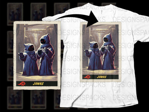 Unique Vintage Style Jawas Graphic Png Digital Download