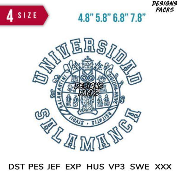 Universidad Salamanca crest design in 4 sizes, embroidery formats DST PES JEF EXP for instant download
