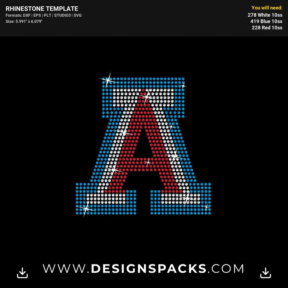 University Of Arizona Logo 6 Inches Rhinestone Digital Template