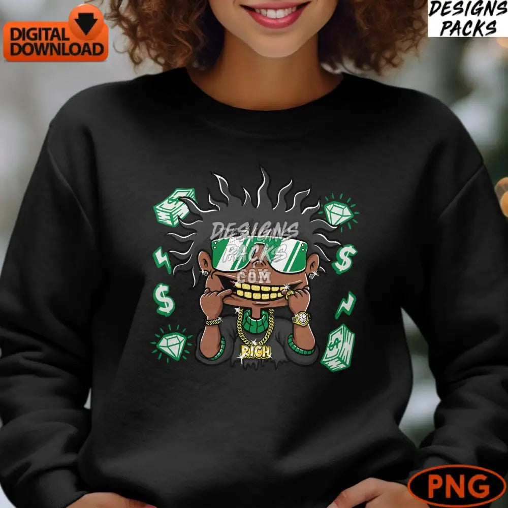 Urban Hip-Hop Style Character Digital Art Instant Download Streetwear Fashion Png File