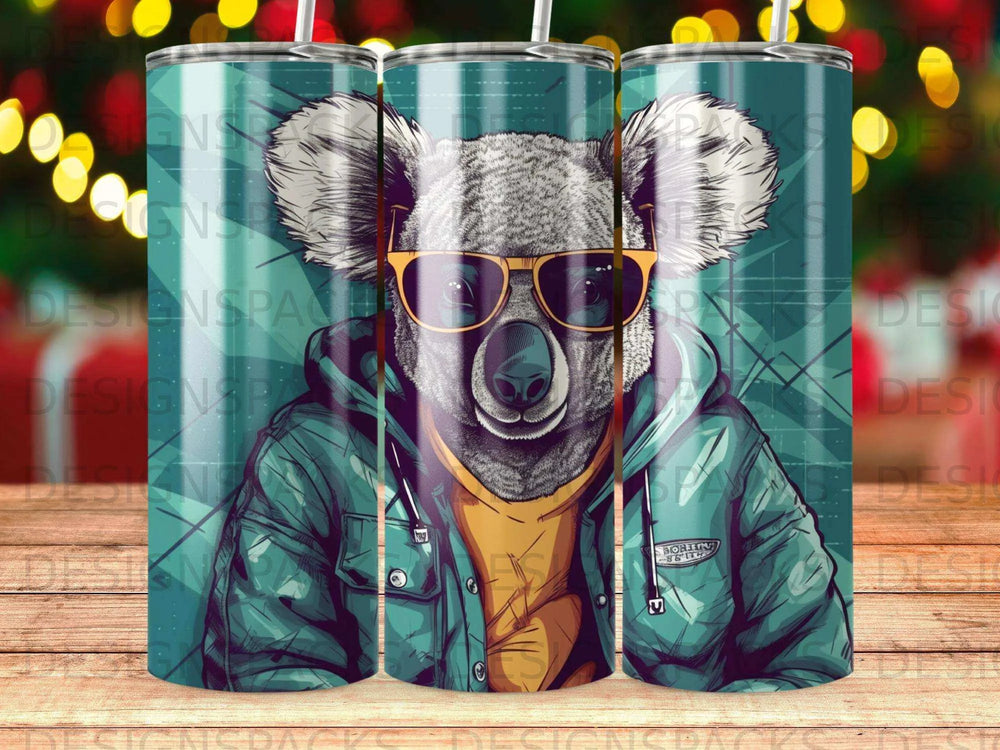 Urban Koala Shades Tumbler Digital Wrap Design