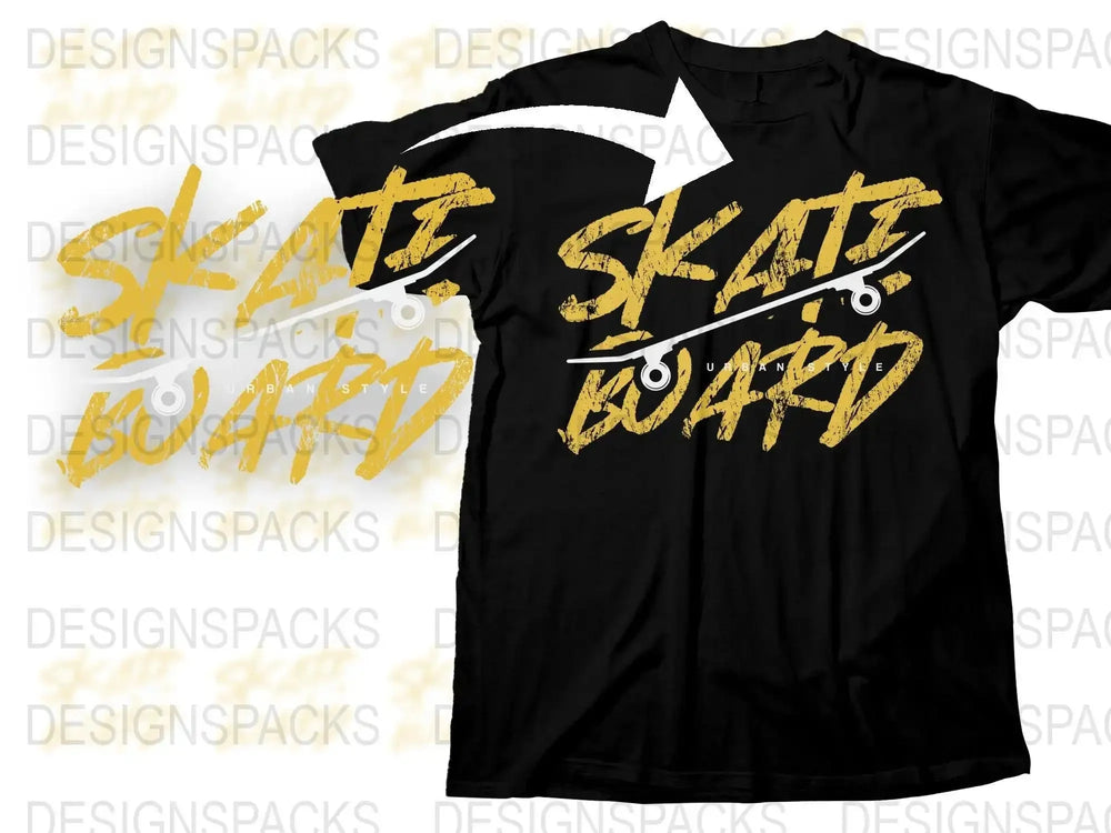 Urban Style Skateboard Graphic Design Png Digital Download