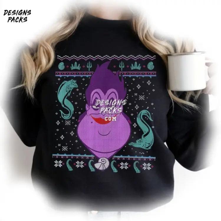 Ursula Ugly Christmas The Littler Mermaid Cartoon Villains Png Design