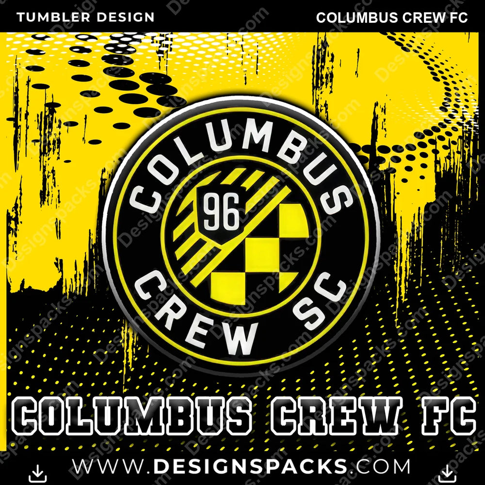 US Soccer Dot Logo Columbus Crew FC Tumbler Digital Wrap Design Download