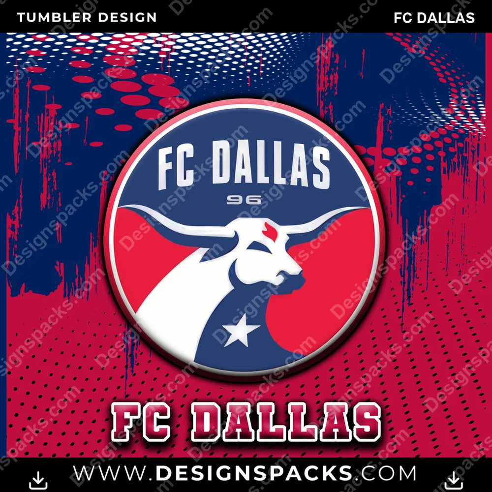 US Soccer Dot Logo FC Dallas Tumbler Digital Wrap Design Download