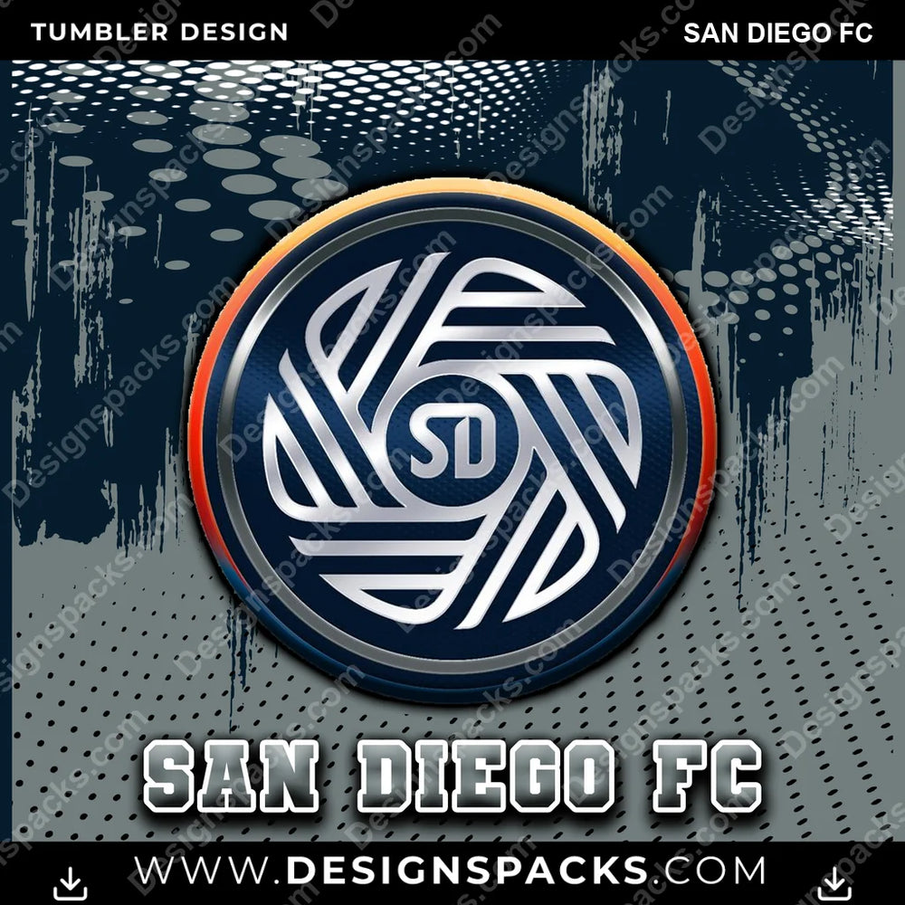 US Soccer Dot Logo San Diego FC MLS Tumbler Digital Wrap Design Download