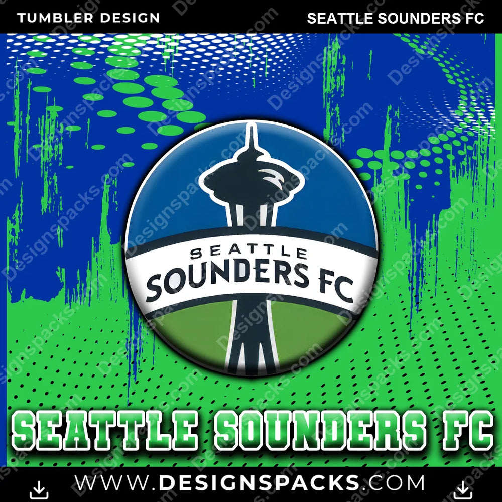 US Soccer Dot Logo Seattle Sounders FC Tumbler Digital Wrap Design Download