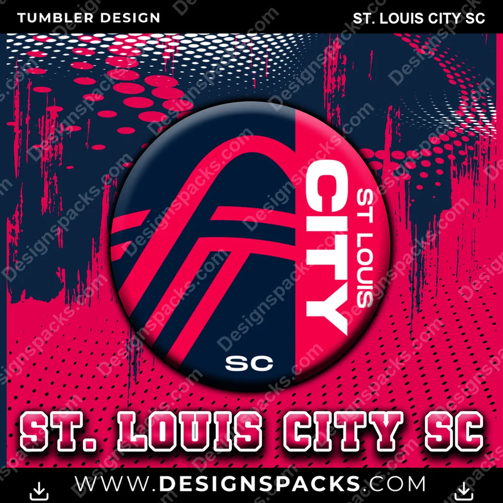 US Soccer Dot Logo St. Louis City SC Tumbler Digital Wrap Design Download