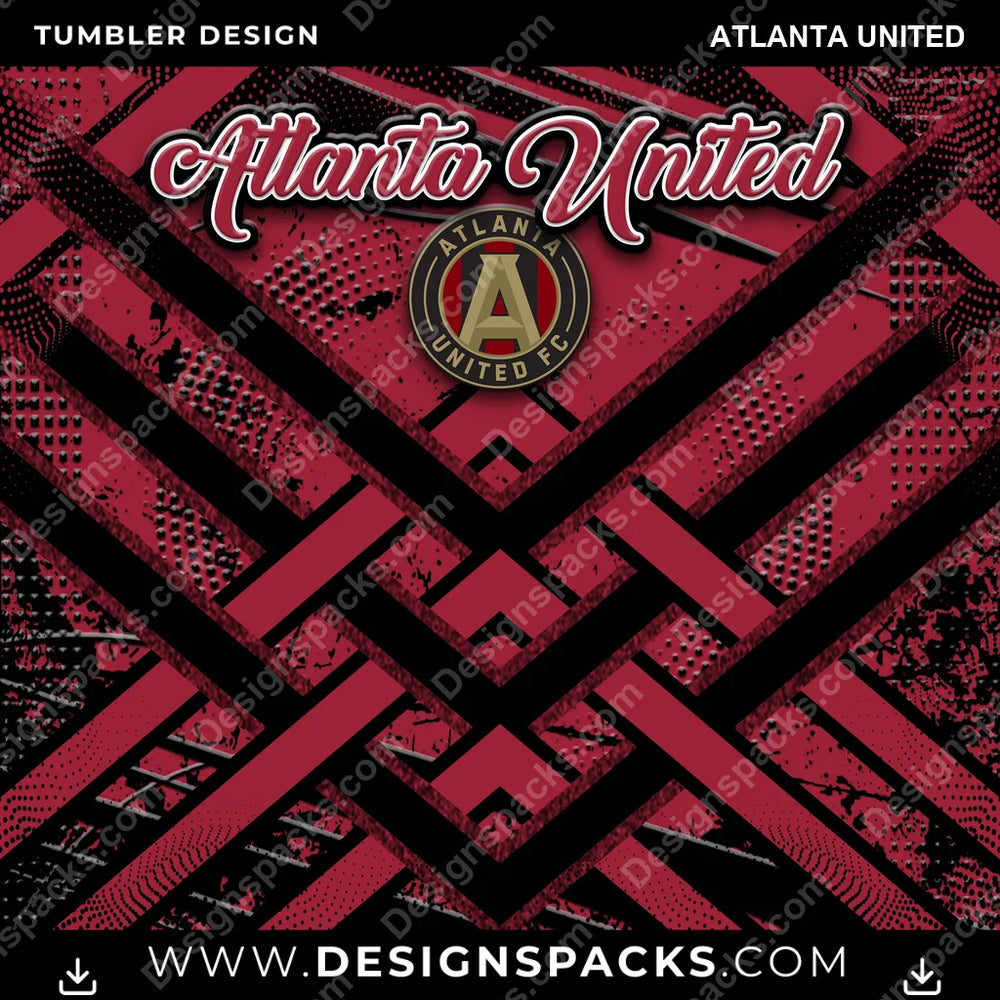 US Soccer Glitter Stripe Atlanta United Tumbler Digital Wrap Design Download