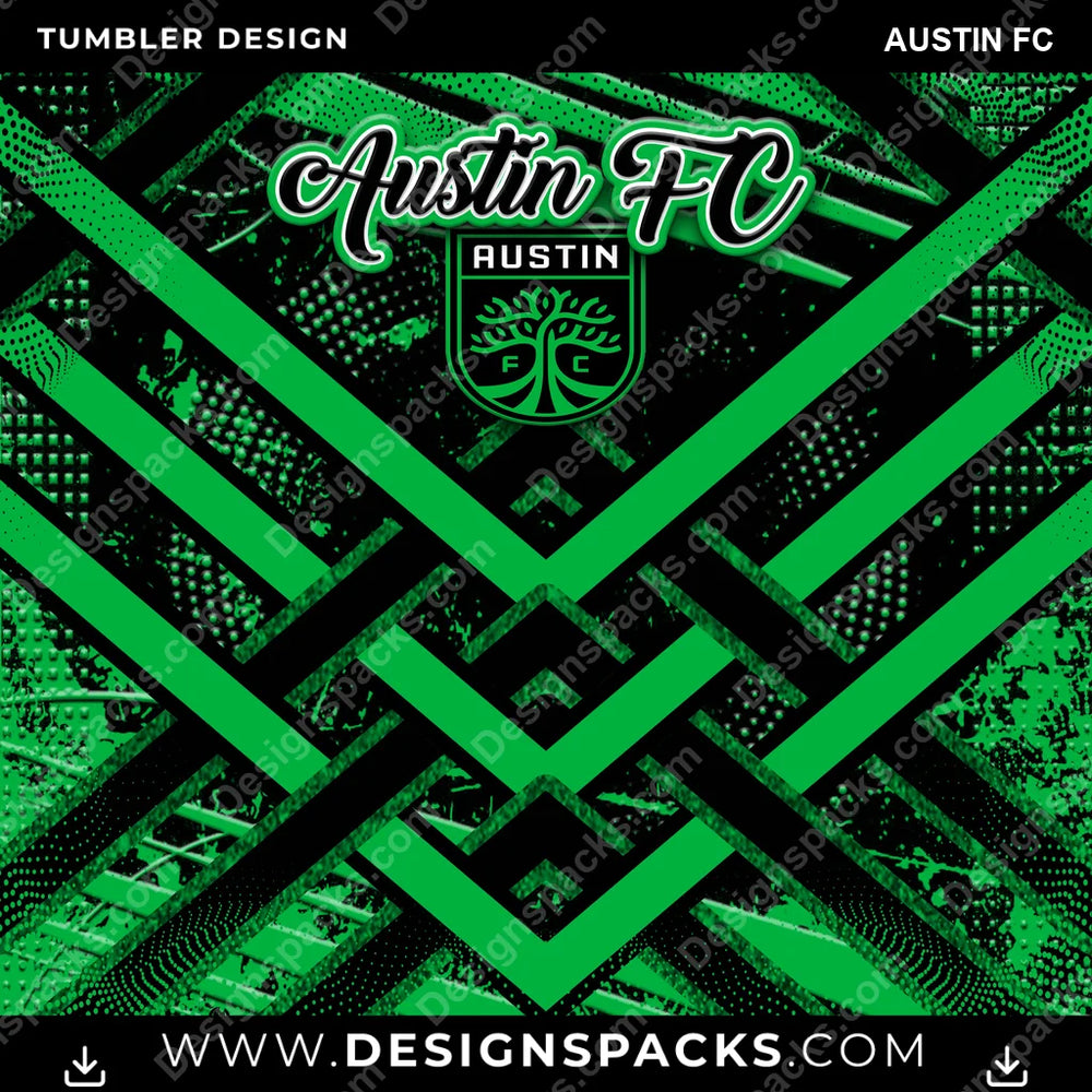 US Soccer Glitter Stripe Austin FC Tumbler Digital Wrap Design Download