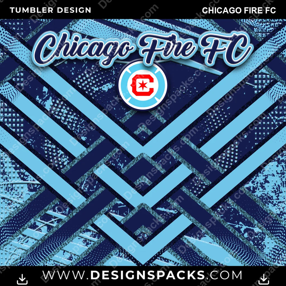 US Soccer Glitter Stripe Chicago Fire FC Tumbler Digital Wrap Design Download