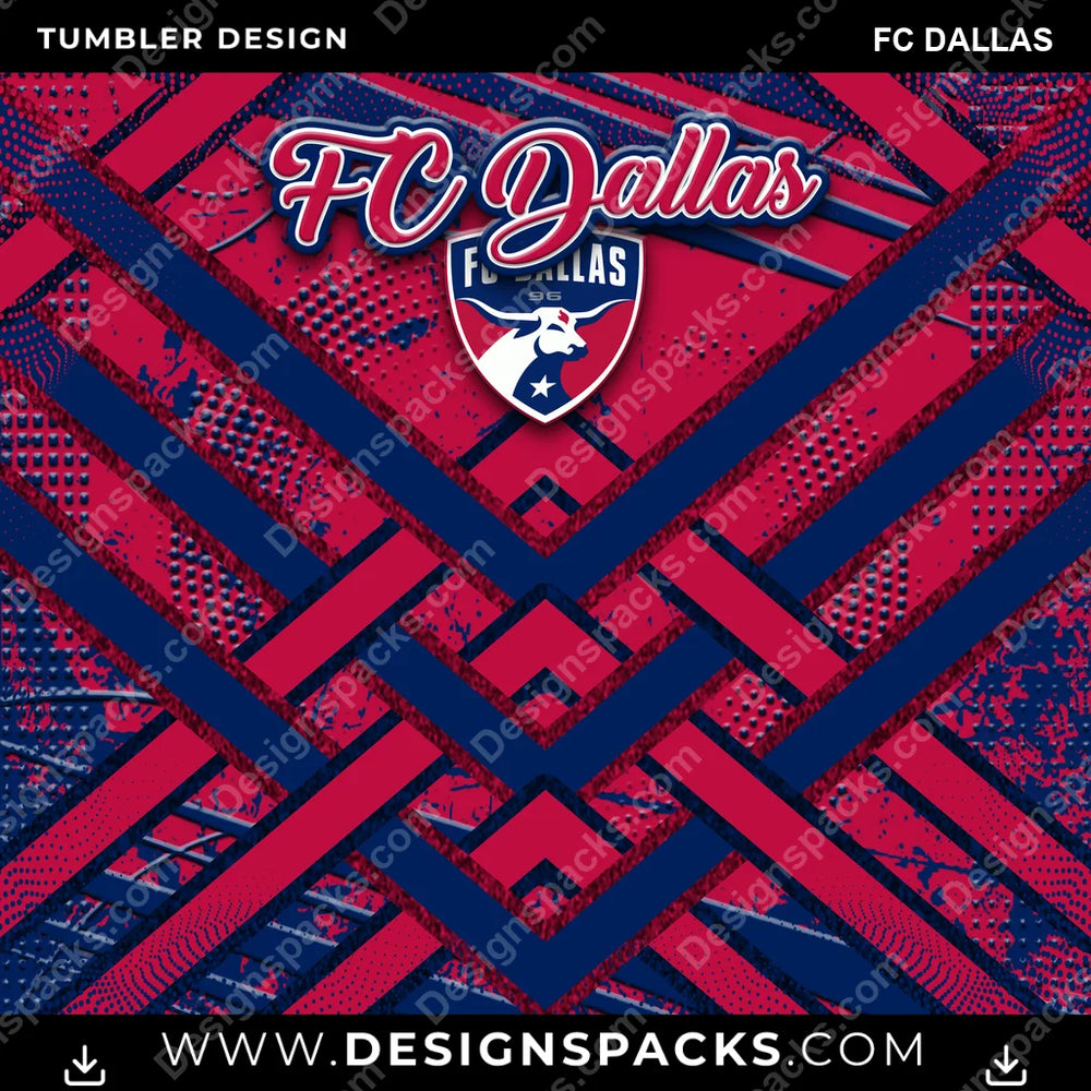 US Soccer Glitter Stripe FC Dallas Tumbler Digital Wrap Design Download