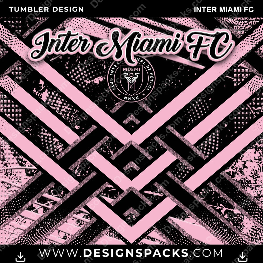 US Soccer Glitter Stripe Inter Miami FC Tumbler Digital Wrap Design Download