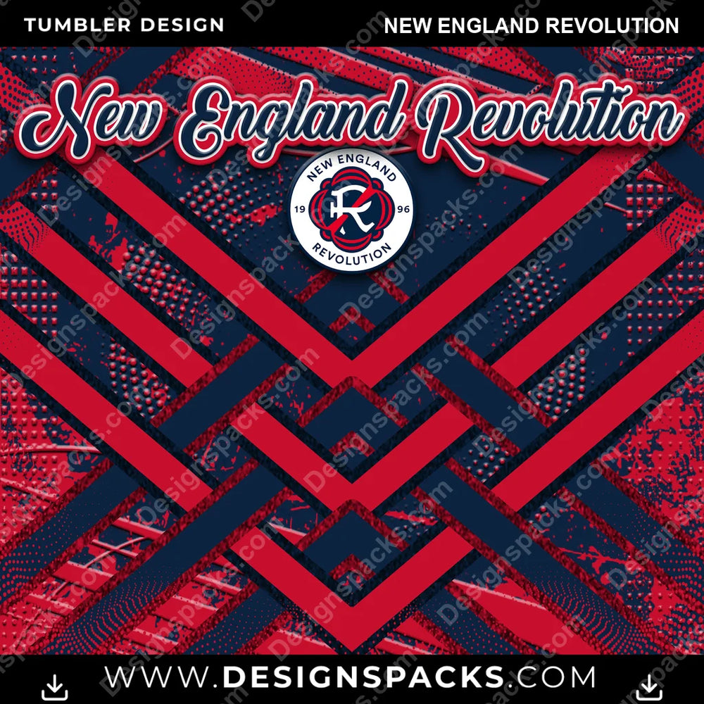 US Soccer Glitter Stripe New England Revolution Tumbler Digital Wrap Design Download