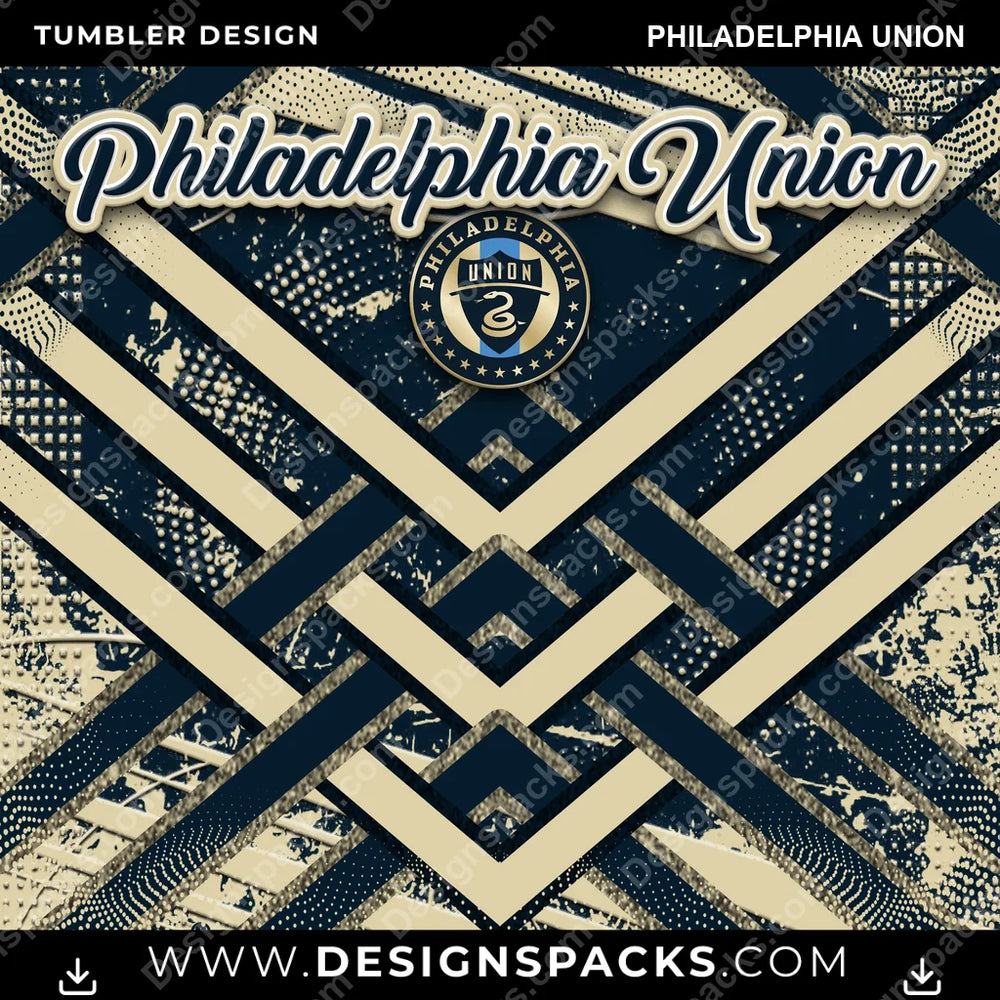 US Soccer Glitter Stripe Philadelphia Union Tumbler Digital Wrap Design Download