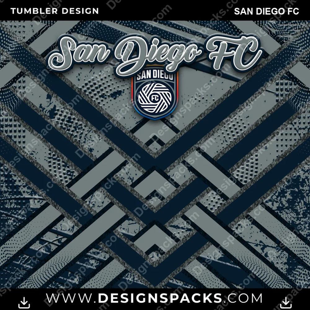 US Soccer Glitter Stripe San Diego FC Tumbler Digital Wrap Design Download