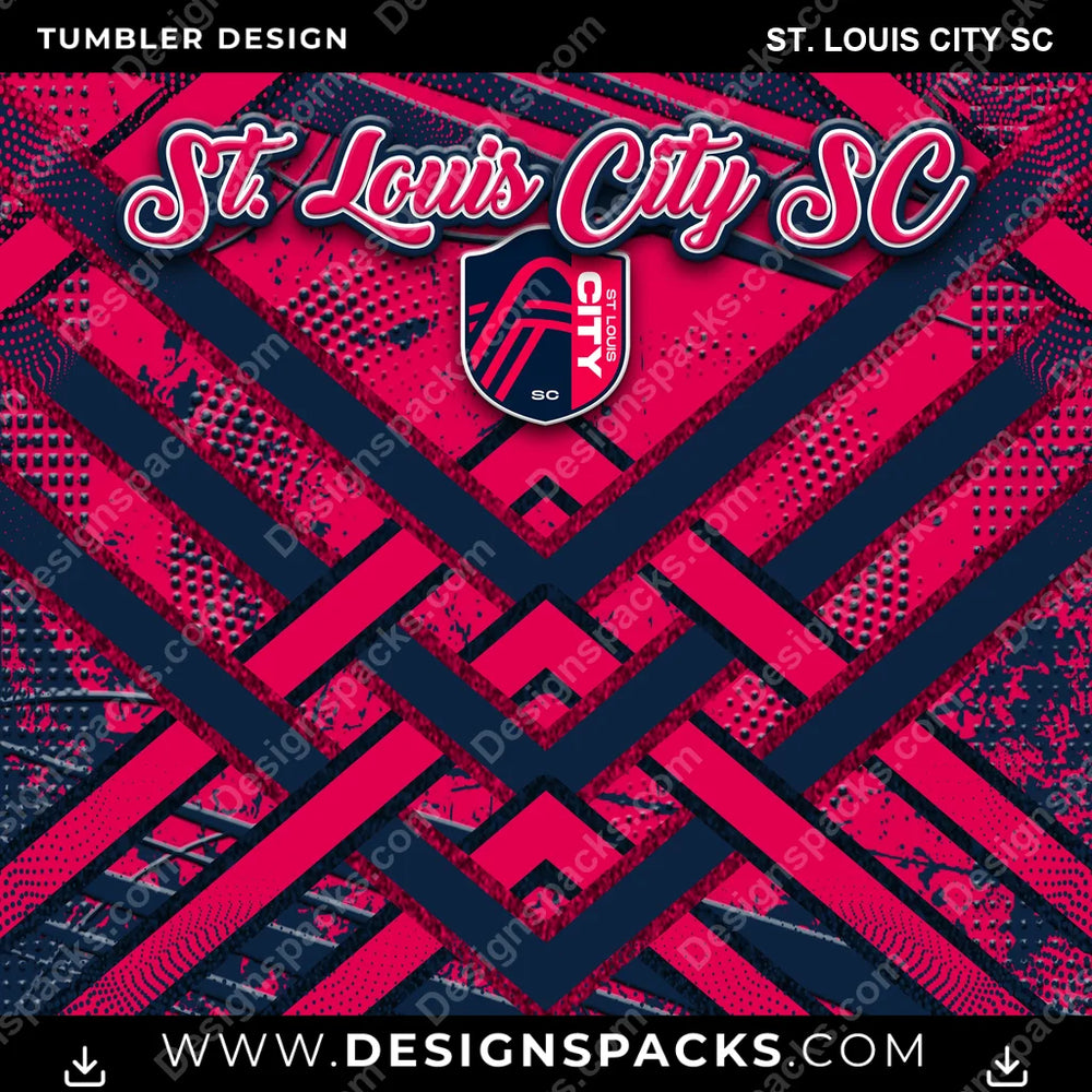 US Soccer Glitter Stripe St. Louis City SC Tumbler Digital Wrap Design Download
