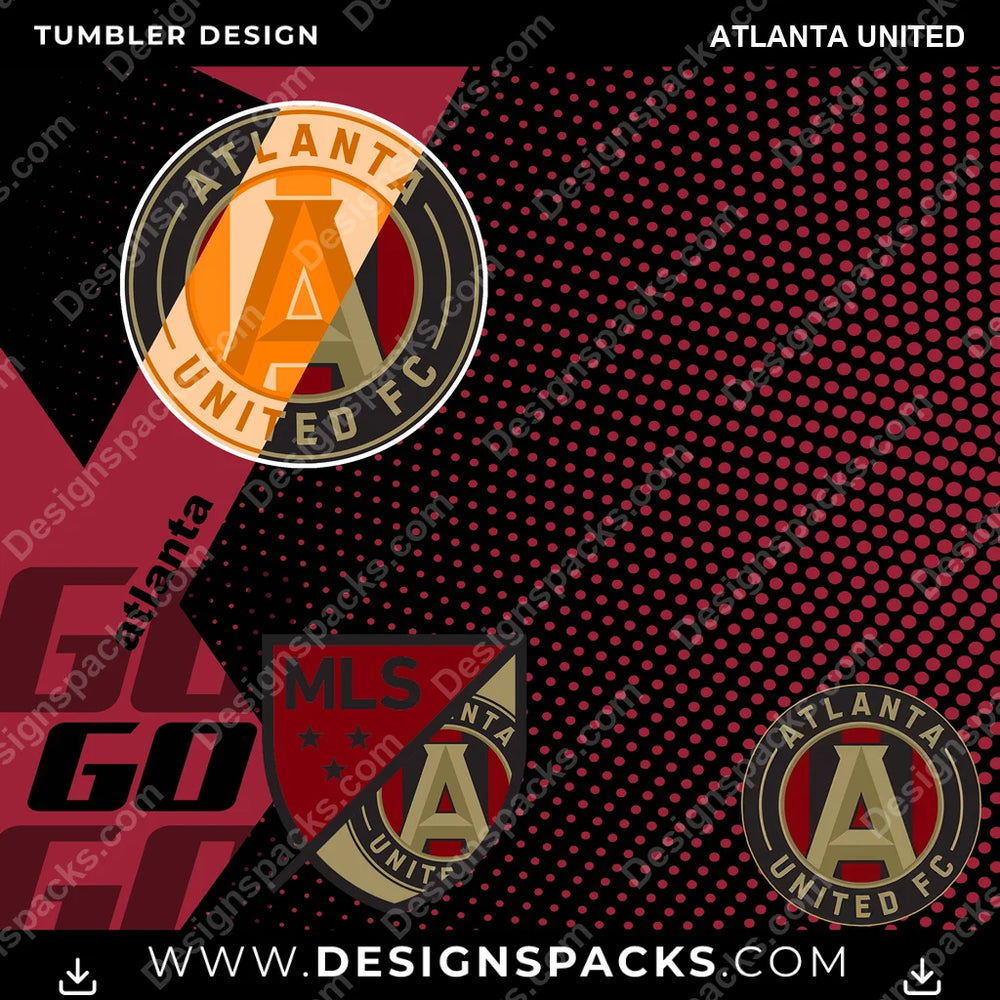 US Soccer GO Atlanta United Tumbler Digital Wrap Design Download