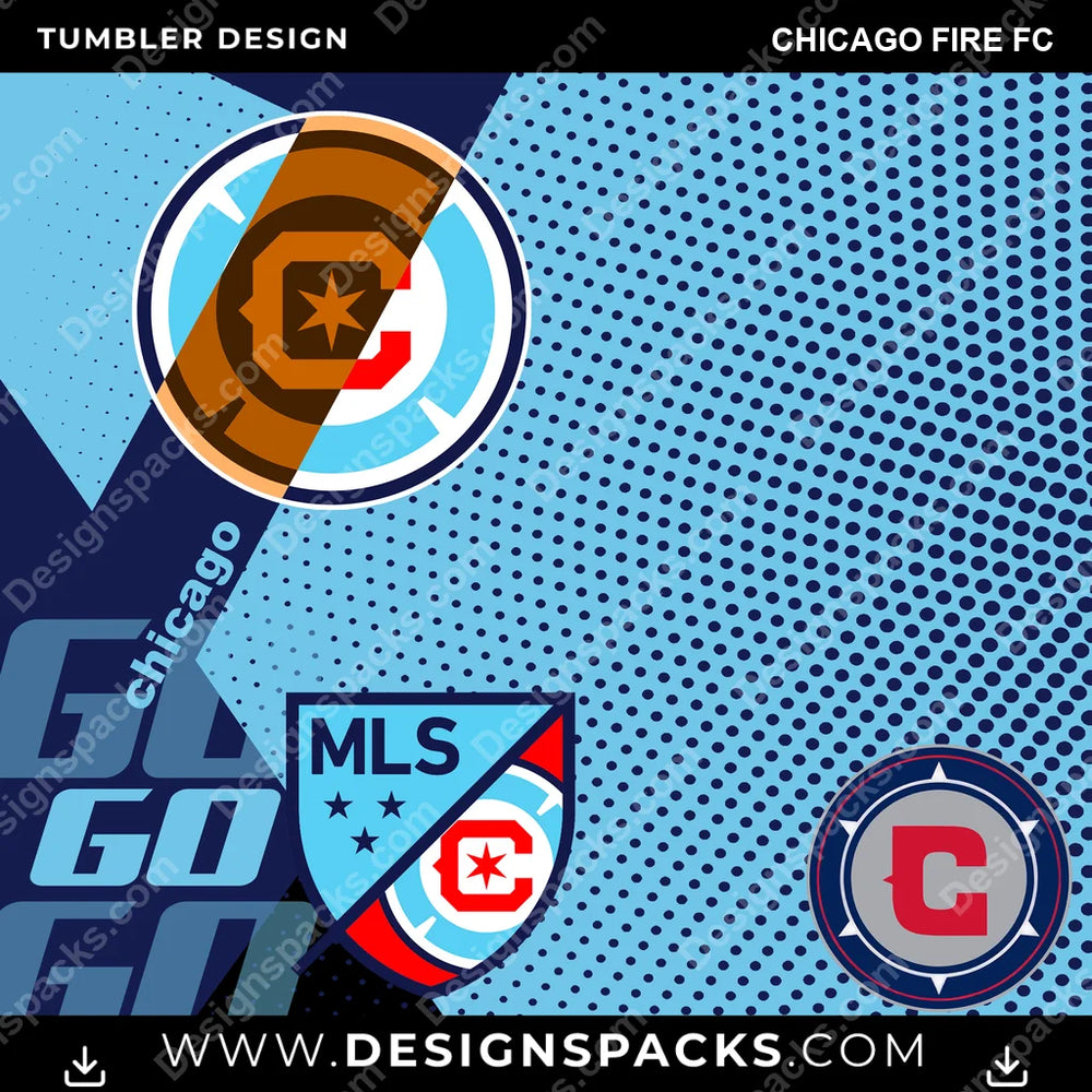 US Soccer GO Chicago Fire FC Tumbler Digital Wrap Design Download