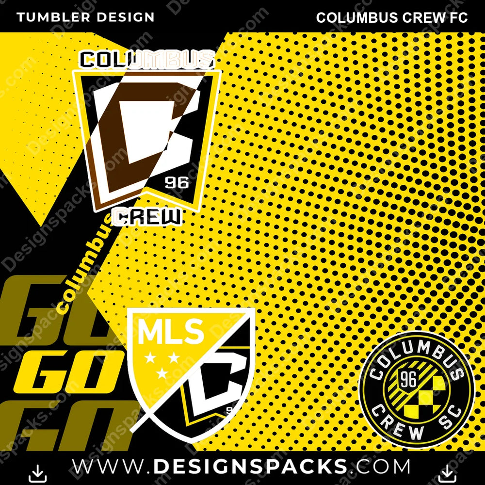 US Soccer GO Columbus Crew FC Tumbler Digital Wrap Design Download