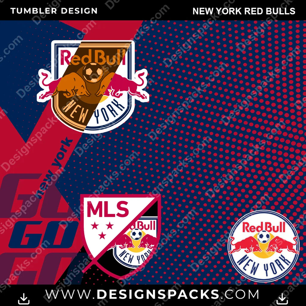 US Soccer GO New York Red Bulls Tumbler Digital Wrap Design Download