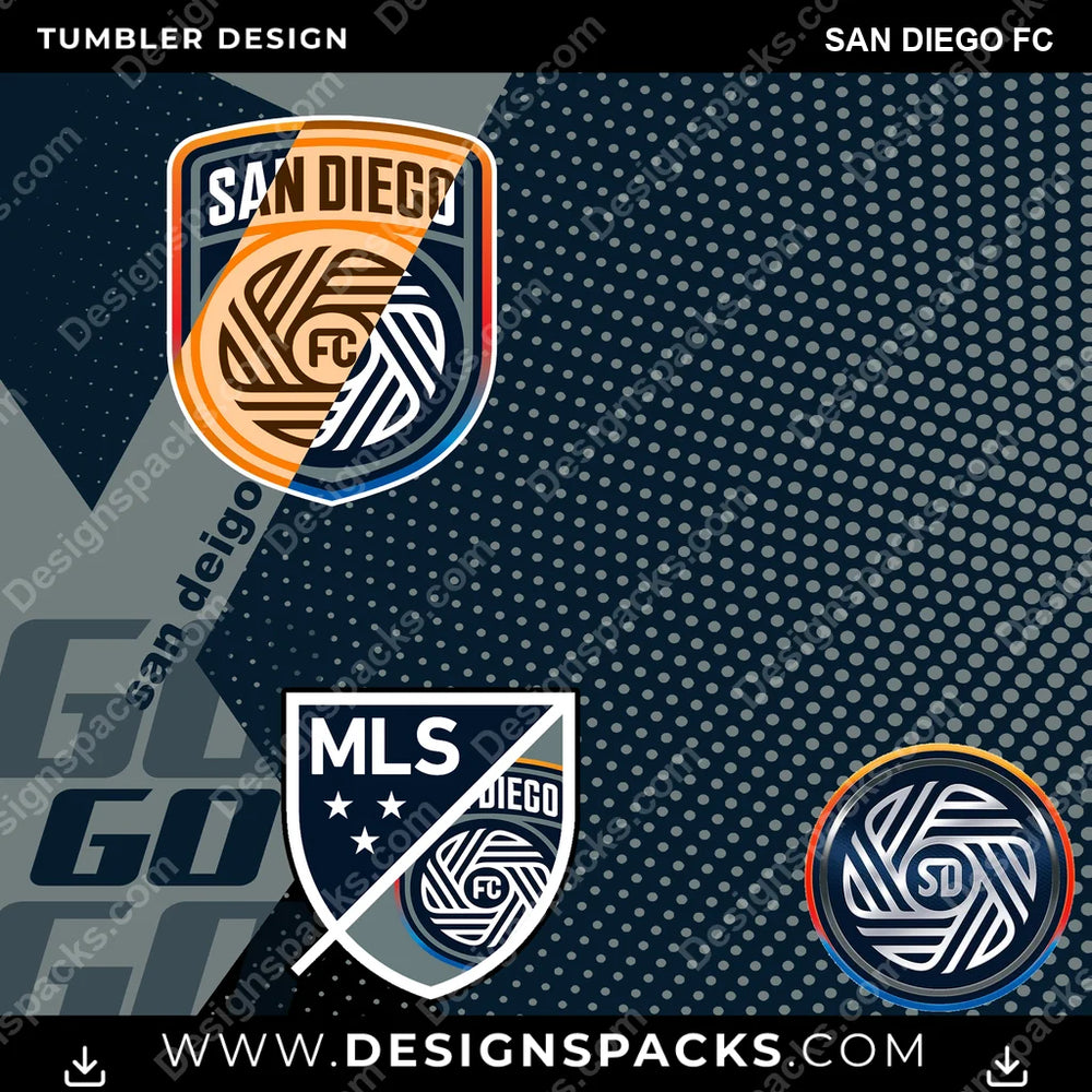 US Soccer GO San Diego FC Tumbler Digital Wrap Design Download