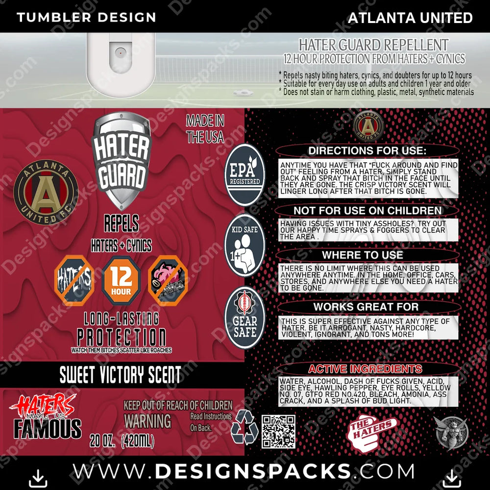 US Soccer Hater Guard Atlanta United Tumbler Digital Wrap Design Download